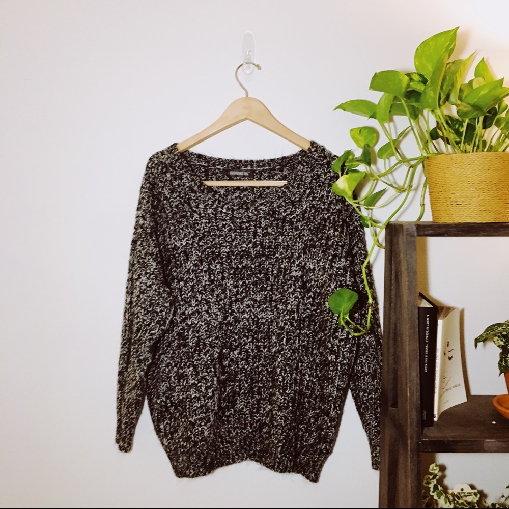 Cozy Black and White Knitted Sweater